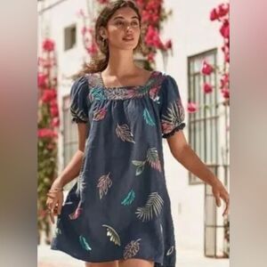 Johnny Was Coastal Cowgirl Festival Beachy Garden Tropical Whimsical Dress XS